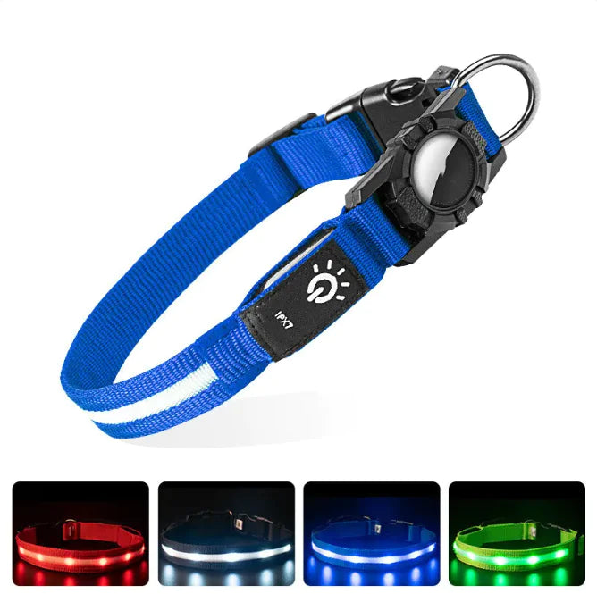 AstraPup™ Luminous AirTag Collar – Waterproof LED Tracking Collar & High Visibility