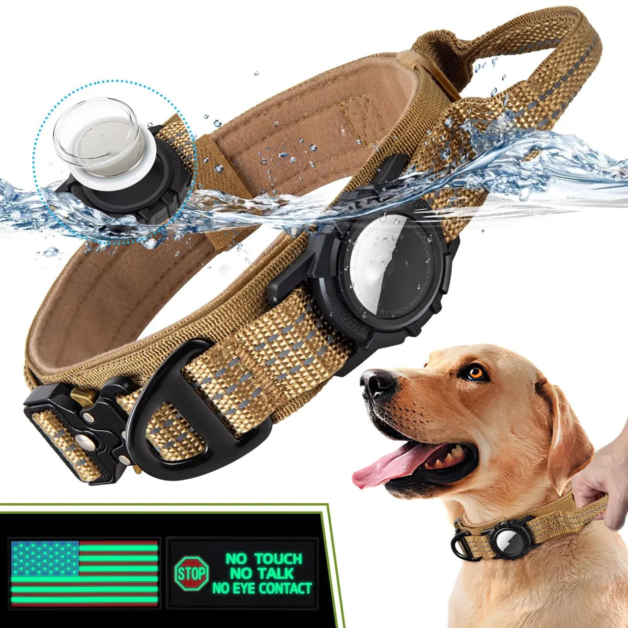 Waterproof Airtag Dog Collar with Protective Cover
