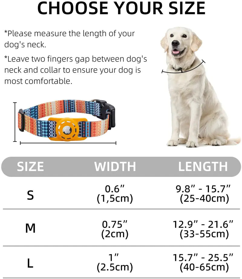 Airtag Tracking Collar for Dogs & Cats – Secure, Durable & Comfy (S–L)