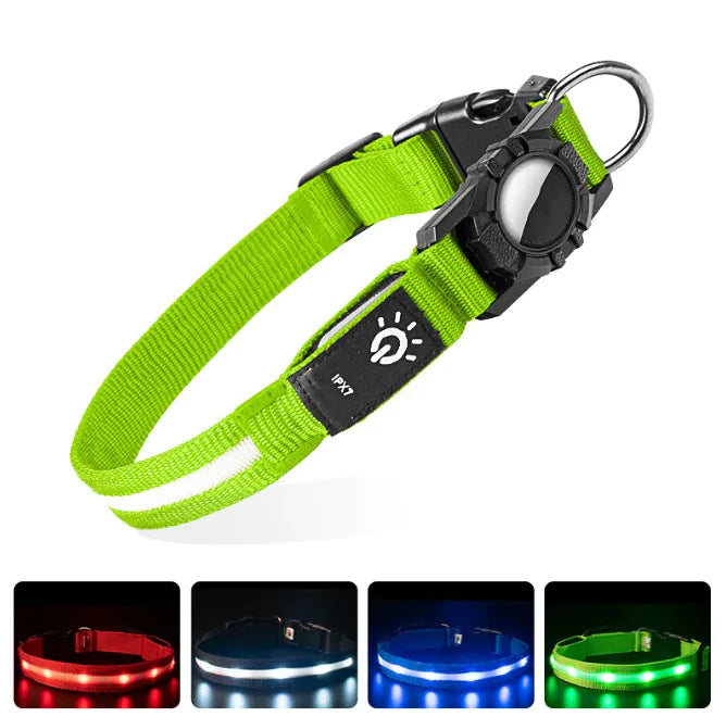 AstraPup™ Luminous AirTag Collar – Waterproof LED Tracking Collar & High Visibility