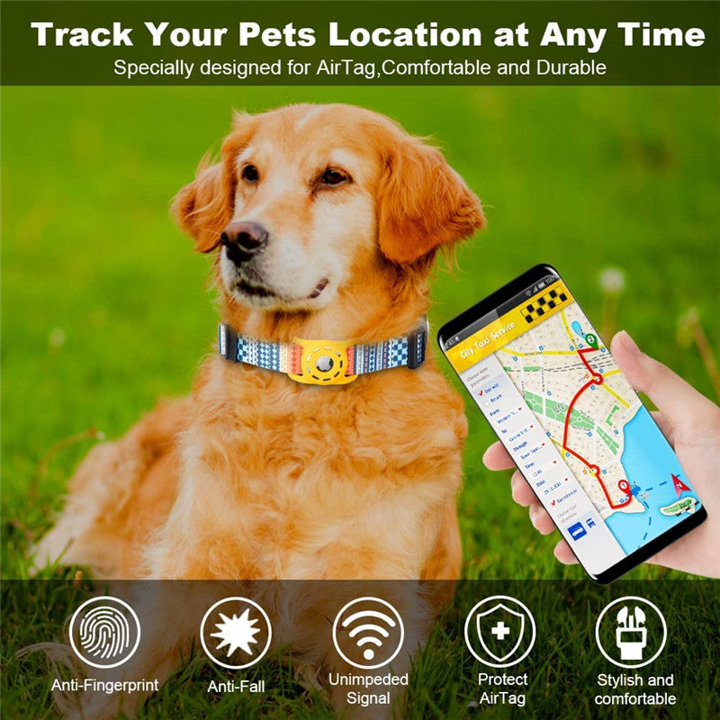 Airtag Tracking Collar for Dogs & Cats – Secure, Durable & Comfy (S–L)