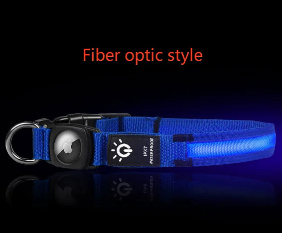AstraPup™ Luminous AirTag Collar – Waterproof LED Tracking Collar & High Visibility