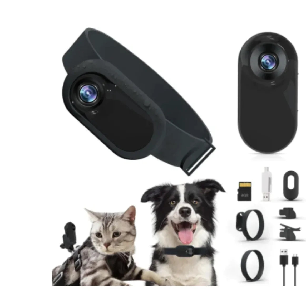 Pet POV Collar Camera – Indoor/Outdoor Wireless Video for Dogs & Cats