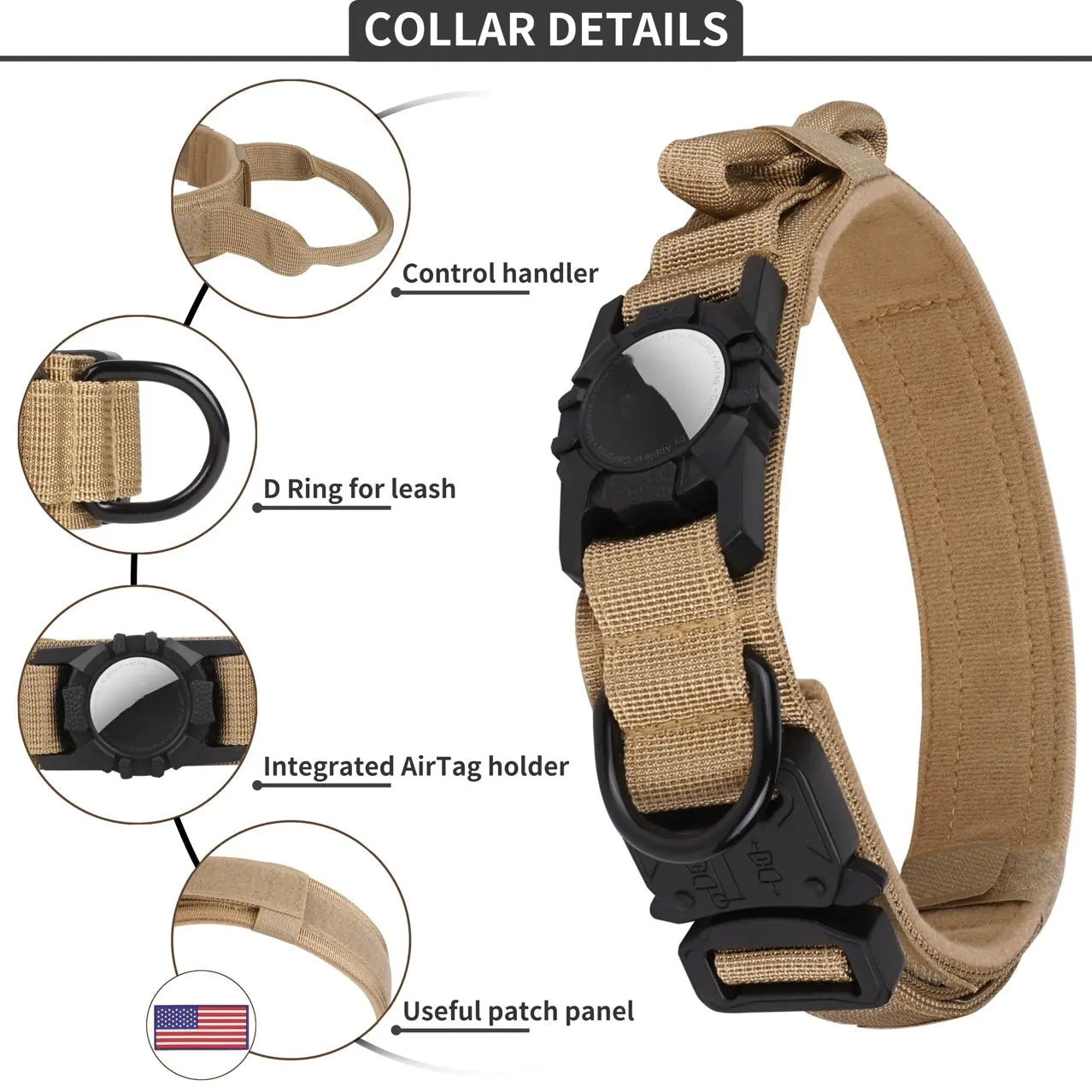 Waterproof Airtag Dog Collar with Protective Cover