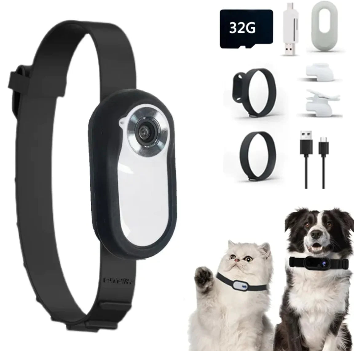 Pet POV Collar Camera – Indoor/Outdoor Wireless Video for Dogs & Cats