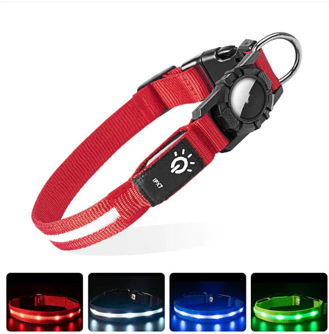 AstraPup™ Luminous AirTag Collar – Waterproof LED Tracking Collar & High Visibility