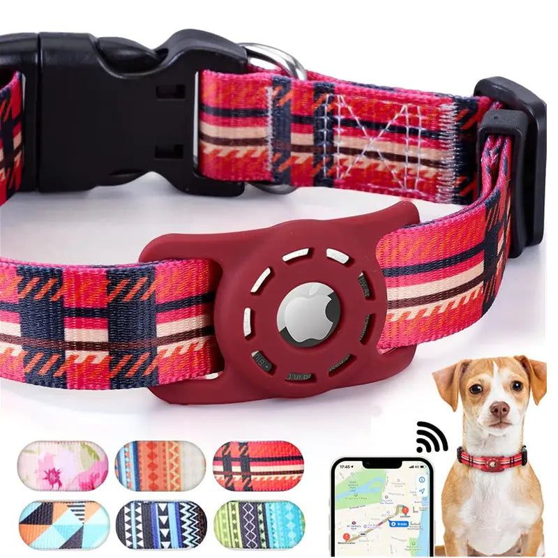 Airtag Tracking Collar for Dogs & Cats – Secure, Durable & Comfy (S–L)