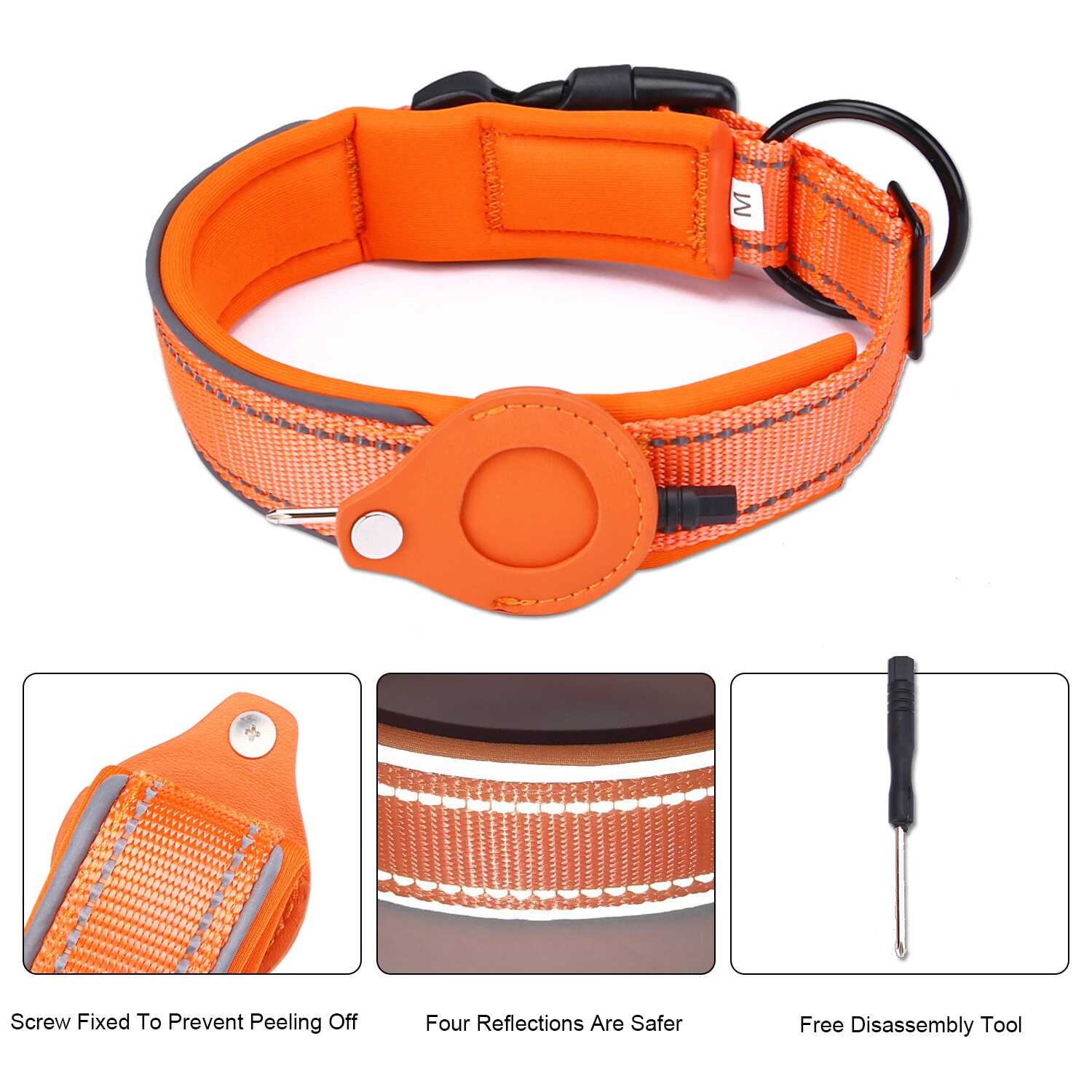 Orange Airtag Collar and 3 benefits - Pawtopia