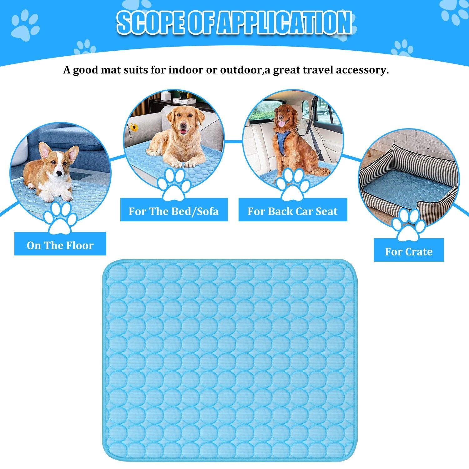 Dog Cooling Mat keeps your dog cool, hydrated and prevents overheating - Pawtopia