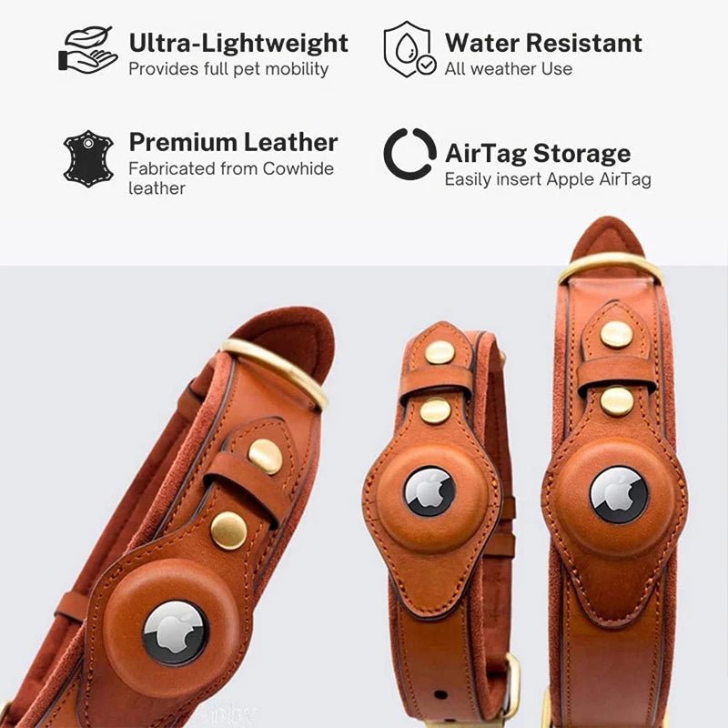 Leather Air Tag Collar has many benefits past just tracking your pets - Pawtopia